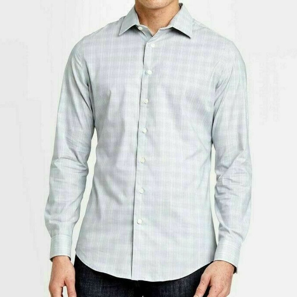 NEW Goodfellow & Co Mens S Standard Fit Long Sleeve Button-Down Gray Size Small